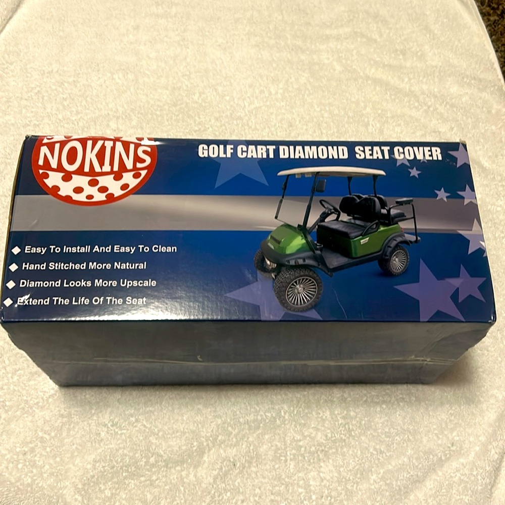 Nokins Golf Cart Diamond Seat Covers (Two), RS, Blue/black New